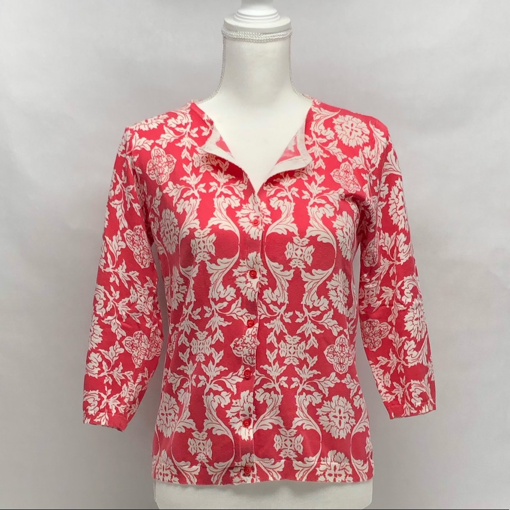 August Silk Pink Pattern Cardigan